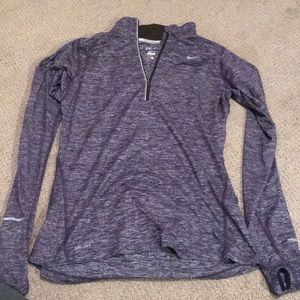 Nike Dri-Fit quarter Zip Pull Over Small Purple